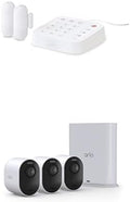 Arlo Home Security System Wired Keypad Sensor Hub, (2) 8-in-1 Sensors + Ultra 3rd Gen 4K Security Camera (3 Pack), No Contract Required, DIY Installation, Alarm System,24/7 Monitoring
