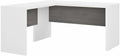 Bush Business Furniture Echo L Shaped Desk in Pure White and Modern Gray