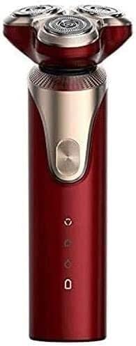 Electric Razor for Men, Wet & Dry Men's Razors for Shaving Electric Cordless, Rotary Razors Electric Shavers for Men Waterproof Rechargeable (Color : Red)(Red)