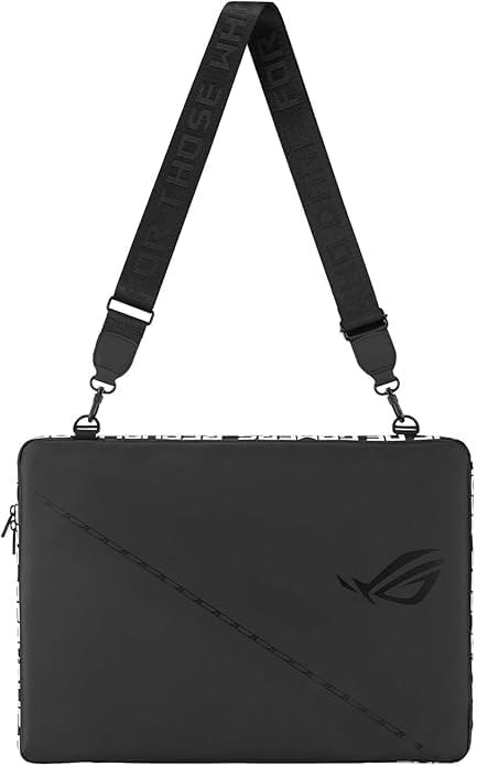 ASUS ROG 16' Sleeve Bag, Water-Repellent, Lightweight w/Detachable Straps, Black — Fits ROG Strix & Zephyrus