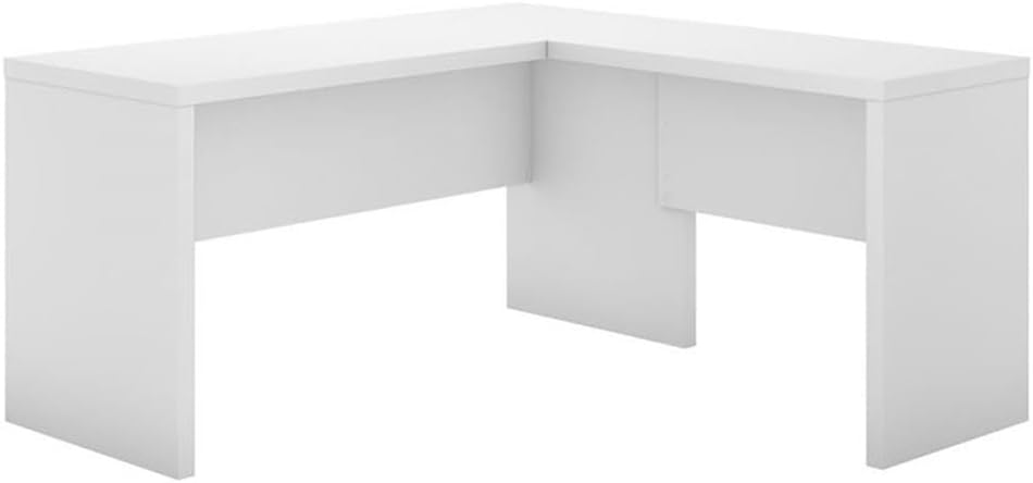 Bush Business Furniture Echo L Shaped Desk in Pure White