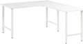 Bush Business Furniture Hustle 60W x 30D L Shaped Computer Desk with Metal Legs in White, Modular Corner Table for Home and Professional Office