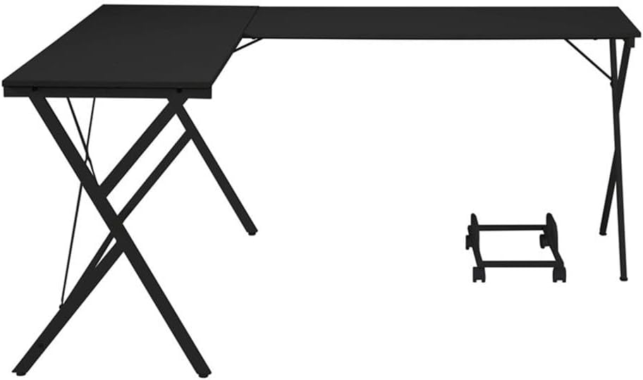 Acme Demas Wooden Top Computer Desk with Computer Holder in White and Black