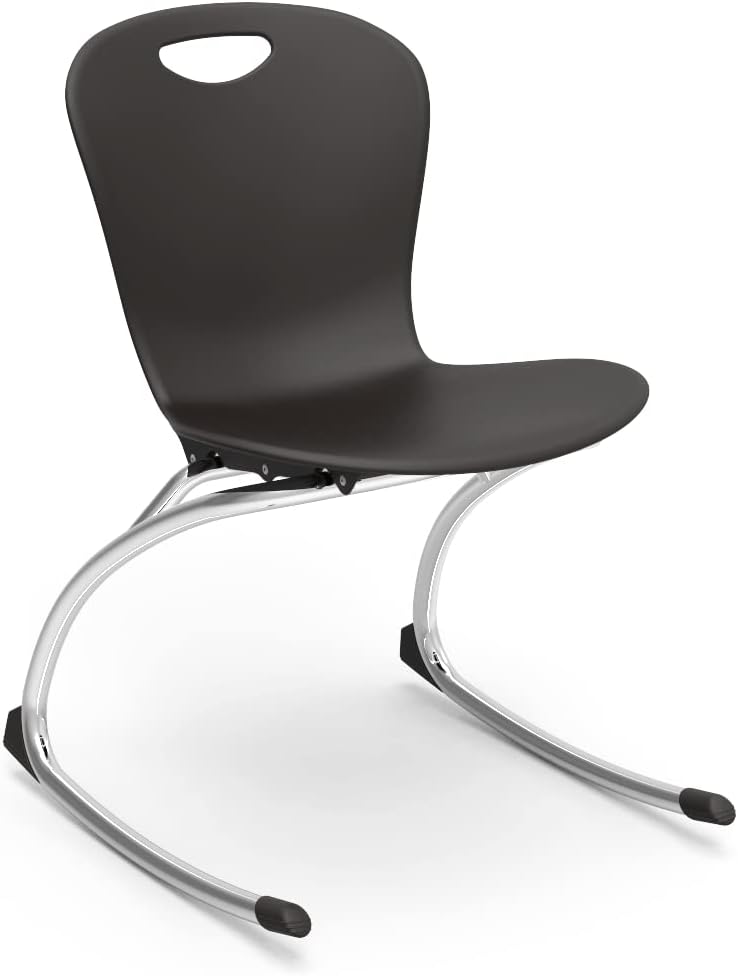 Virco ZROCK18 School Rocking Chair (4 Chairs) ZUMA Rocker Series 18' Seat Height for Students 5th Grade - Adult, Appropriate for Libraries, Break Rooms and Reading Nooks - Black