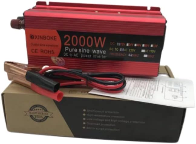 Pure Sine Wave Inverter DC 12v/24v 1000W 1600W 2000W 3000W Portable Power Bank Converter Solar with High Efficiency(2200W,12V)