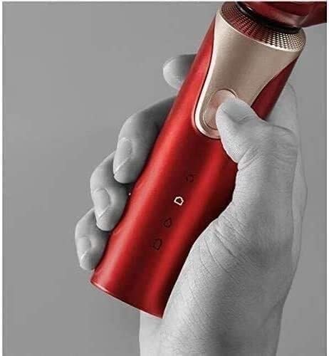 Electric Razor for Men, Wet & Dry Men's Razors for Shaving Electric Cordless, Rotary Razors Electric Shavers for Men Waterproof Rechargeable (Color : Red)(Red)