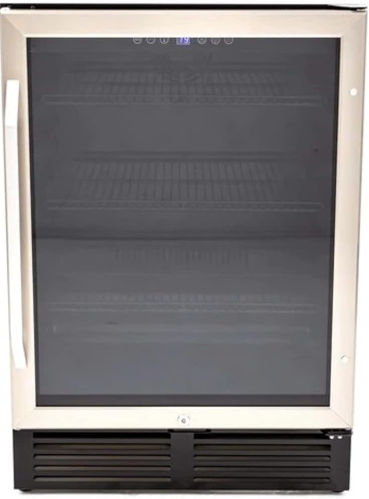 Avanti Beverage Refrigerator with Digital Temperature Control with Locking Door, Holds Up to 130 Cans and Bottles, Black