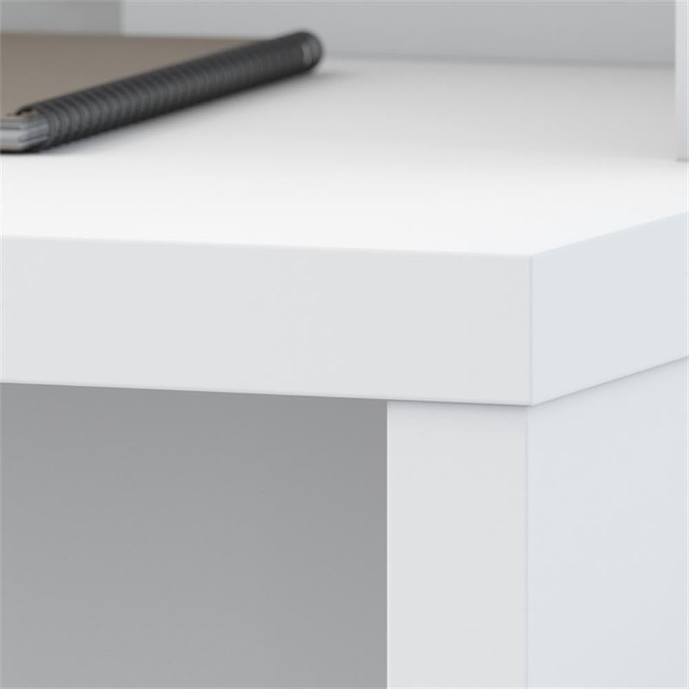 Bush Business Furniture Echo L Shaped Desk in Pure White