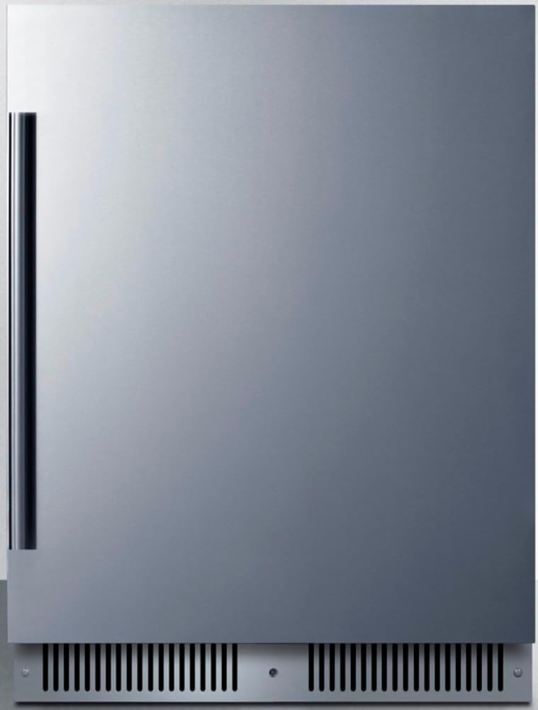 Summit 24' Refrigerator, 3.3 cu.ft. Capacity, Built-In Refrigerator Undercounter, Shallow 18' Depth, Stainless Steel- SDHR2444