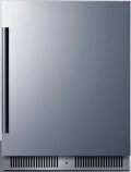 Summit 24' Refrigerator, 3.3 cu.ft. Capacity, Built-In Refrigerator Undercounter, Shallow 18' Depth, Stainless Steel- SDHR2444