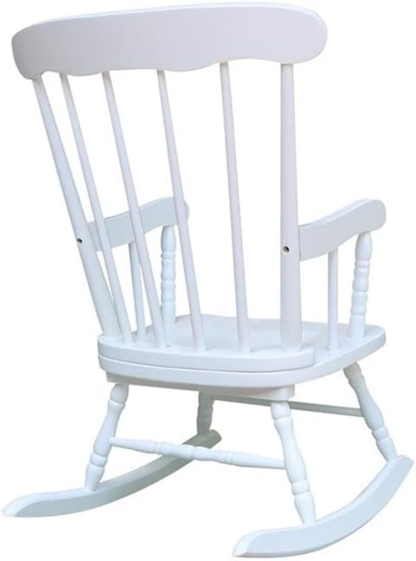 Rosebery Kids Solid para Wood and Veneers Rocker, Linen White Finish, 27.75' H x 22' W x 20' D, Durable Construction, Ready to Assemble, Children's Rocking Chair for Bedroom or Playroom