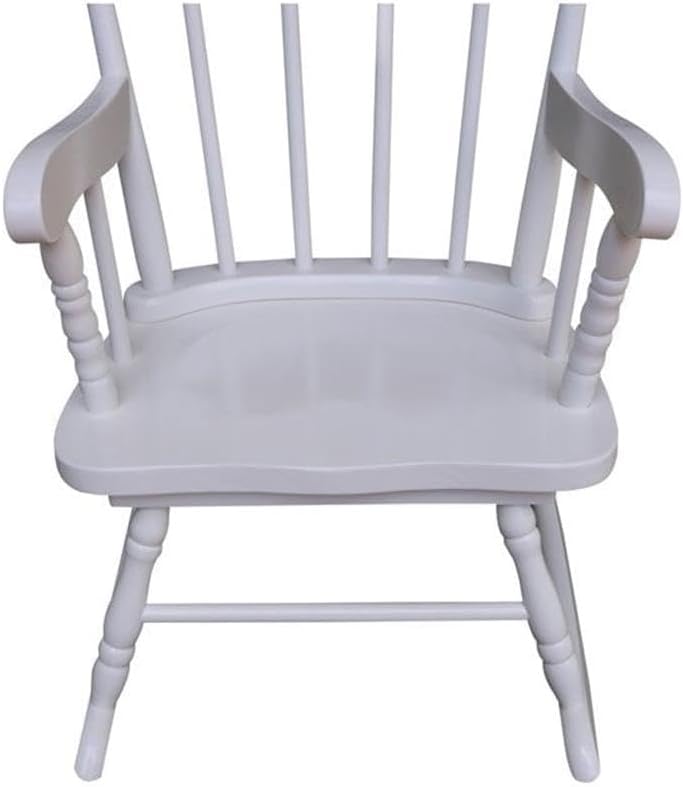Rosebery Kids Solid para Wood and Veneers Rocker, Linen White Finish, 27.75' H x 22' W x 20' D, Durable Construction, Ready to Assemble, Children's Rocking Chair for Bedroom or Playroom