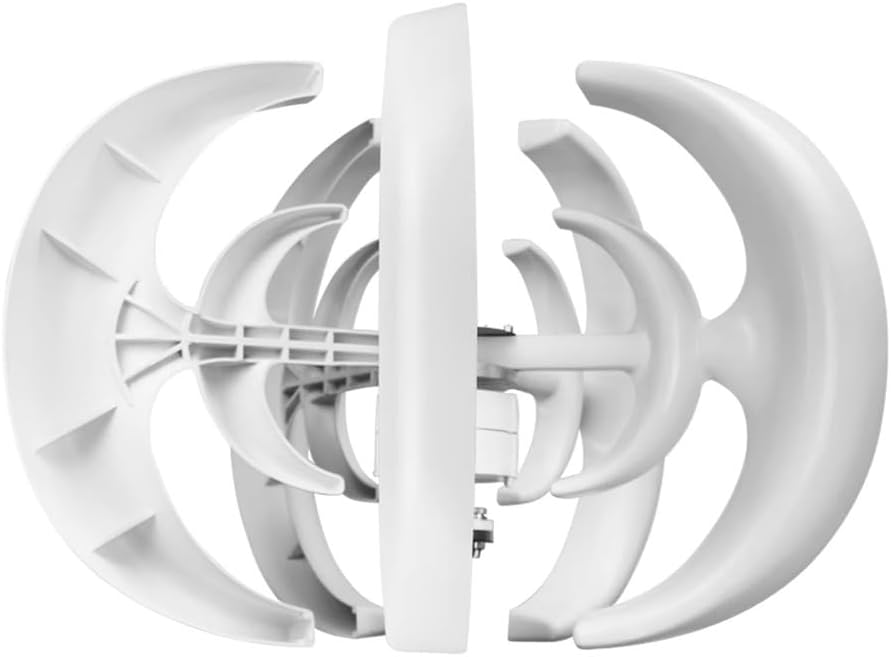 48V,HYZHANHONG 5 Blades Vertical Axis Wind Turbine Generator Kit,3000W 12V/24V/48V/220V Lantern Type Wind Turbine Free Energy Windmill Home Permanent Magnet Generator(White)