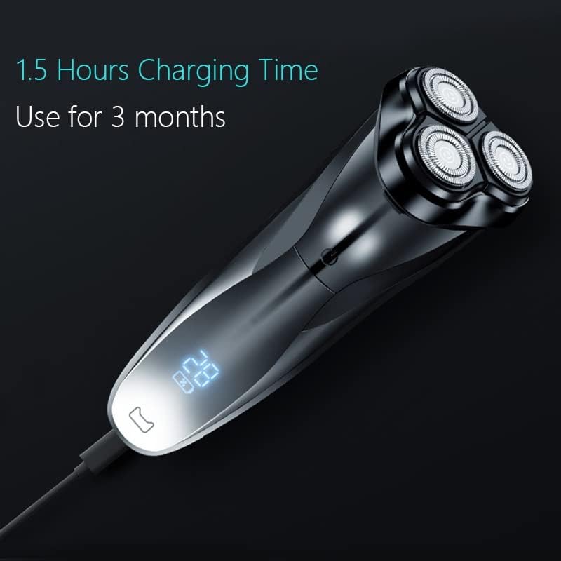 Electric Razor for Men, Men Electric Shaver Razor LCD Power Display Rechargeable Electronic Razor IPX7 Waterproof Full Body Washable (Color : Add 2 Razor Head)