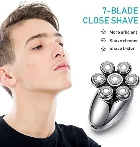 Electric Razor for Men's, 5 in 1 Electric Shaver for Men 7D Floating Cutter Head USB Rechargeable Rotary Shaver Smart Multifunctional Grooming Kit