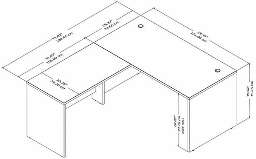 Bush Business Furniture Studio C 60W x 30D L Shaped Desk with 42W Return in Storm Gray, Large Corner Table for Home or Professional Office