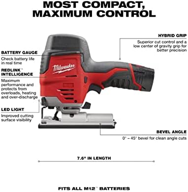 Milwaukee 2445-22MT M12 Brushed Lithium-Ion Cordless High Performance Jigsaw and M12 Multi-Tool Combo Kit with (2) 1.5 Ah Batteries
