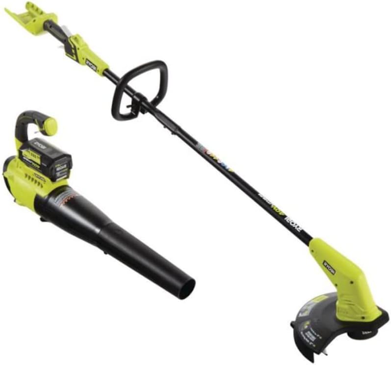 Ryobi 40V Cordless Battery Attachment Capable String Trimmer and Leaf Blower Combo Kit (2-Tools) w/ 4.0 Ah Battery & Charger