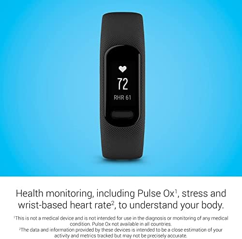 Garmin vivosmart 5 Fitness Tracker (Black) Heart Rate Monitor & Sleep Tracker - Phone GPS with 6Ave Cleaning Kit