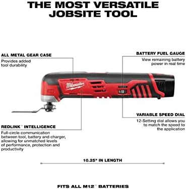 Milwaukee 2445-22MT M12 Brushed Lithium-Ion Cordless High Performance Jigsaw and M12 Multi-Tool Combo Kit with (2) 1.5 Ah Batteries