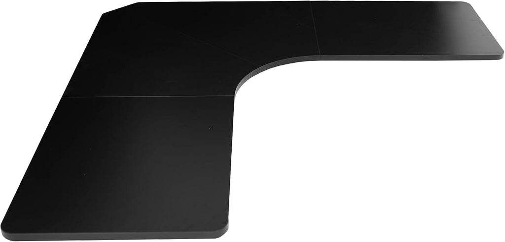 VIVO Universal 71 x 71 inch Curved Corner Table Top for L-Shape Sit to Stand Height Adjustable Home and Office 3-Leg Desk Frames, Black Desktop, DESK-TOP2CB