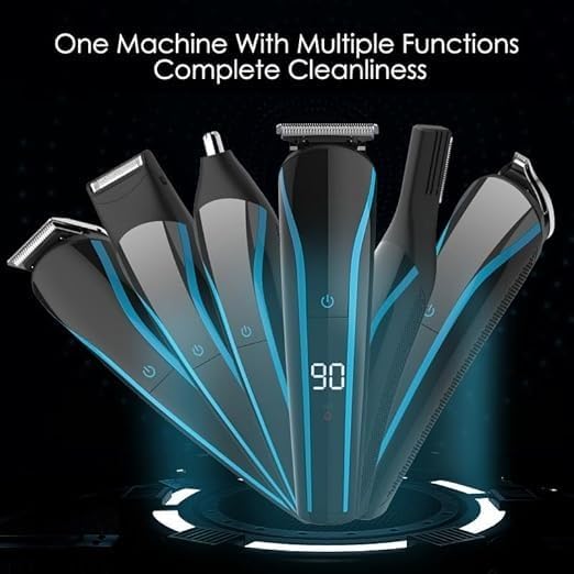 Hair Clippers for Men, 6 in 1 Electric Hair Trimmer Full Body Hair Clipper Set USB Charging Nose Beard Trimmer Hair Cutter Machine