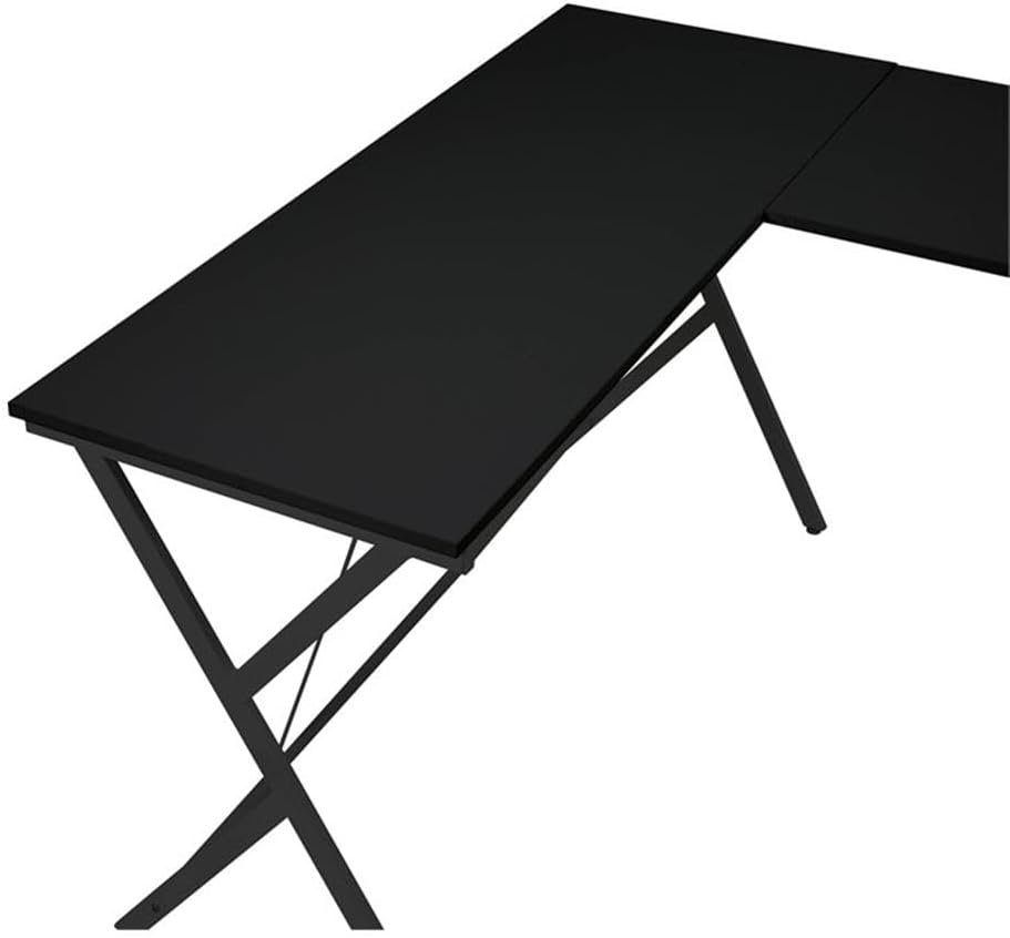 Acme Demas Wooden Top Computer Desk with Computer Holder in White and Black