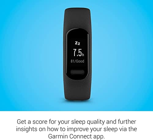 Garmin vivosmart 5 Fitness Tracker (Black) Heart Rate Monitor & Sleep Tracker, Phone GPS with Charging Base & 6Ave Travel Kit
