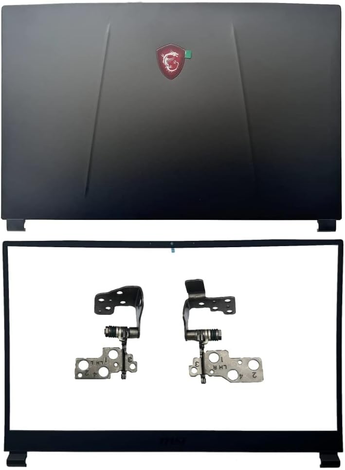 New Compatible Replacemen for MSI GP75 9SC MS-17E3 MS-17E7 Gaming Laptop Cover(LCD Back Cover and Bezel and LCD Hinges)
