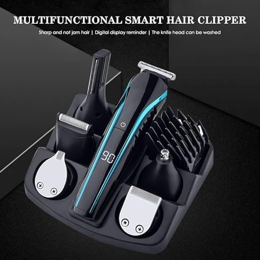Hair Clippers for Men, 6 in 1 Electric Hair Trimmer Full Body Hair Clipper Set USB Charging Nose Beard Trimmer Hair Cutter Machine