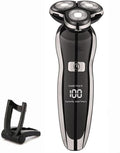 Electric Shavers for Men, Electric Shaver Washable Rechargeable Electric Razor Hair Clipper Cutting Shaving Machine for Men Beard Trimmer Wet-Dry Dual Use (Color : Black)