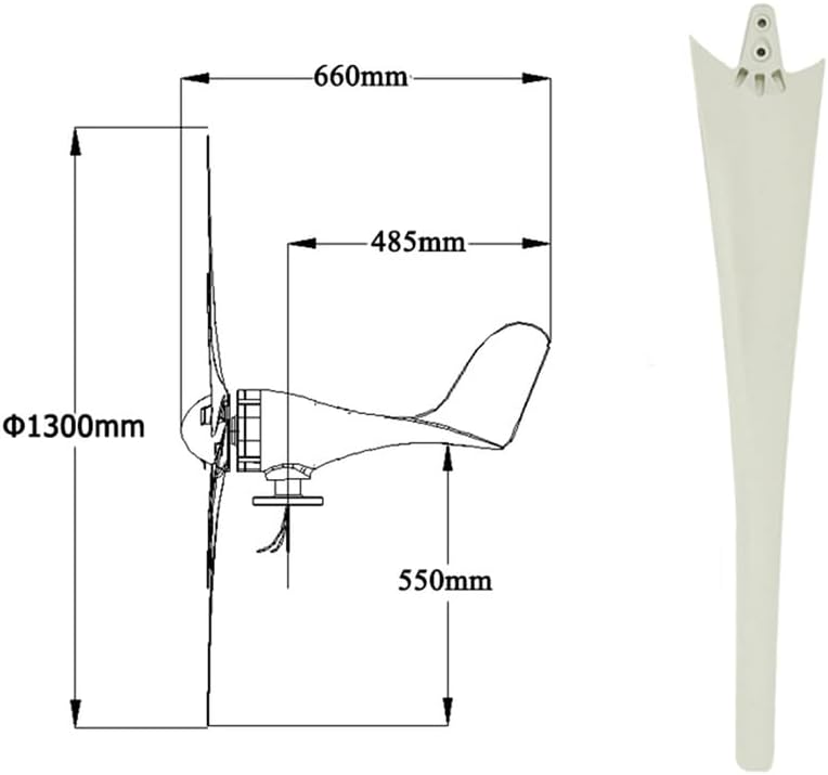 Low Noise 3000W Portable Vertical Wind Power Turbine Generator Kit, 12V-220V Free Energy Extreme Temperatures Work from -40°C to 80°C(with Controller)