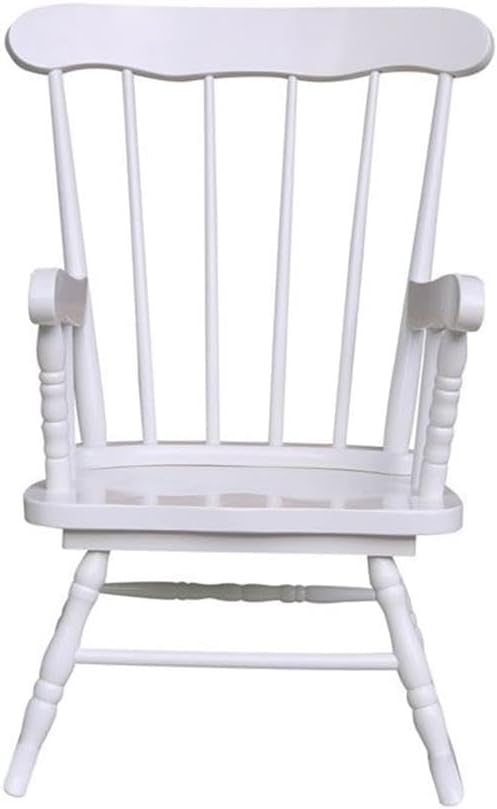 Rosebery Kids Solid para Wood and Veneers Rocker, Linen White Finish, 27.75' H x 22' W x 20' D, Durable Construction, Ready to Assemble, Children's Rocking Chair for Bedroom or Playroom