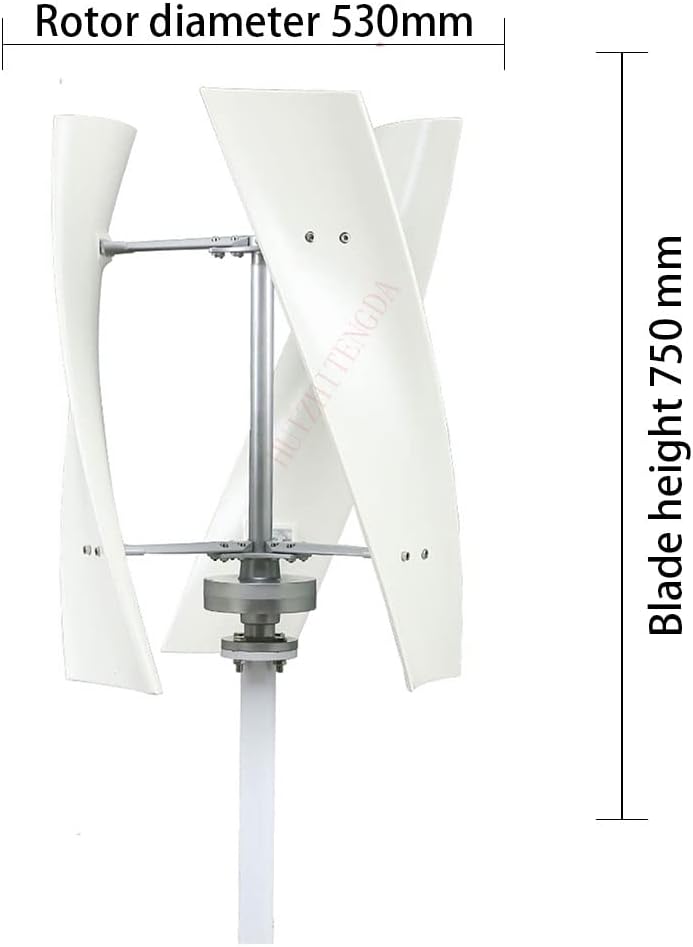 3000W Vertical Wind Turbine Generator Kit, 220V No Noise Wind Power Turbine Generator 3 Blades with MPPT Controller Suitable for Garden Lighting Power Generation