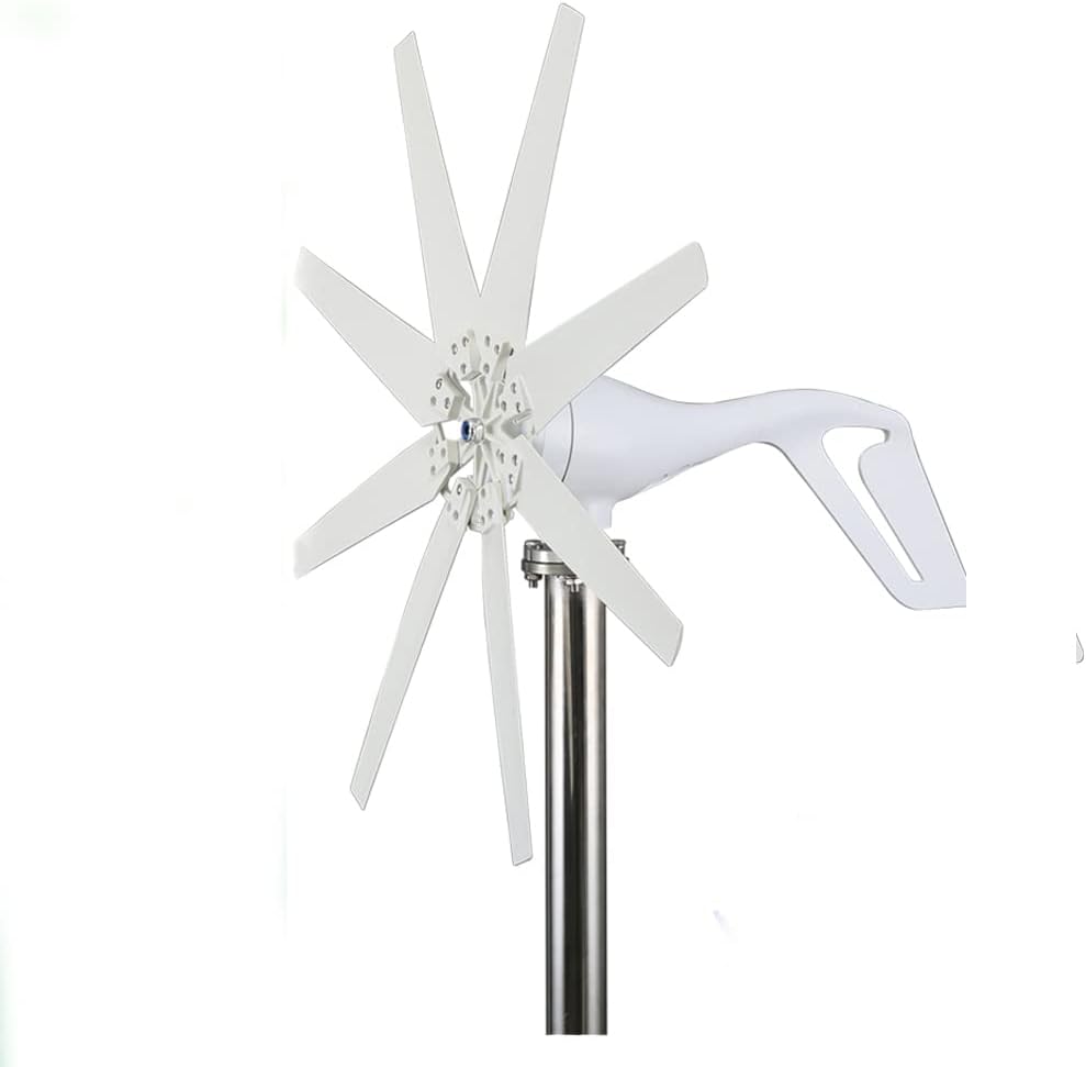 3000W-6000W Wind Turbine Generator, 110V/220V 8 Blades Alternator Three-Phase Vertical Axis Windmill with Mppt Controller
