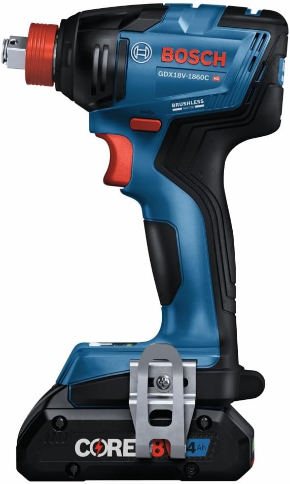 Bosch GXL18V-227B25 18V 2-Tool Combo Kit with Connected-Ready Two-In-One 1/4 In. Bit/Socket Impact Driver/Wrench, 1/2 In. Hammer Drill/Driver and (2) CORE18V® 4 Ah Advanced Power Batteries