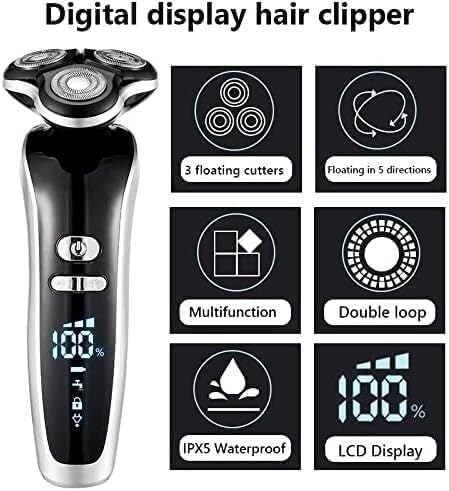 Electric Razor for Men's, Electric Shaver 4D for Men Electric Hair Clipper USB Rechargeable Professional Hair Trimmer Hair Cutter for Men Adult Razor