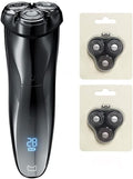 Electric Razor for Men, Men Electric Shaver Razor LCD Power Display Rechargeable Electronic Razor IPX7 Waterproof Full Body Washable (Color : Add 2 Razor Head)