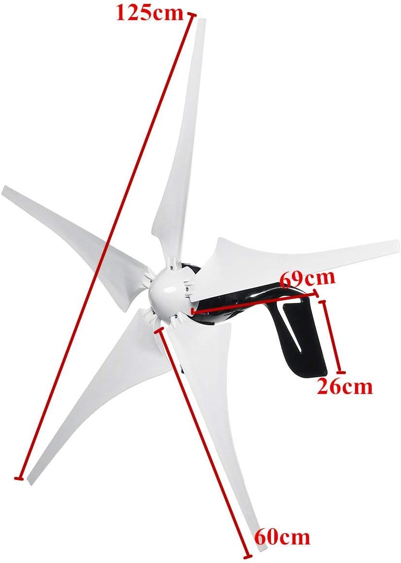 3000W Hi-Gh Efficiency Wind Turbine Generator with Wind MPPT Controller,12V-220V 12V 24V Household Small Vertical Wind Generator