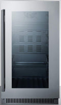 Summit Appliance CL181WBVCSS 18' Wide Built-in Beverage Center with Seamless Stainless Steel Trimmed Glass Door and Stainless Steel Wrapped Cabinet, Digital Thermostat, Automatic Defrost