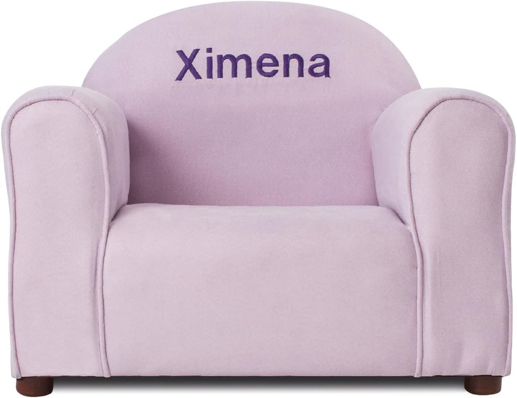 Keet Personalized Toddler Chair, Customize with Name, Soft Microsuede Upholstery, Embroidered Kids Armchair, Sturdy Wooden Frame, Easy to Clean, Ages 2–5, Gift-Ready Toddler Chair for Playrooms.
