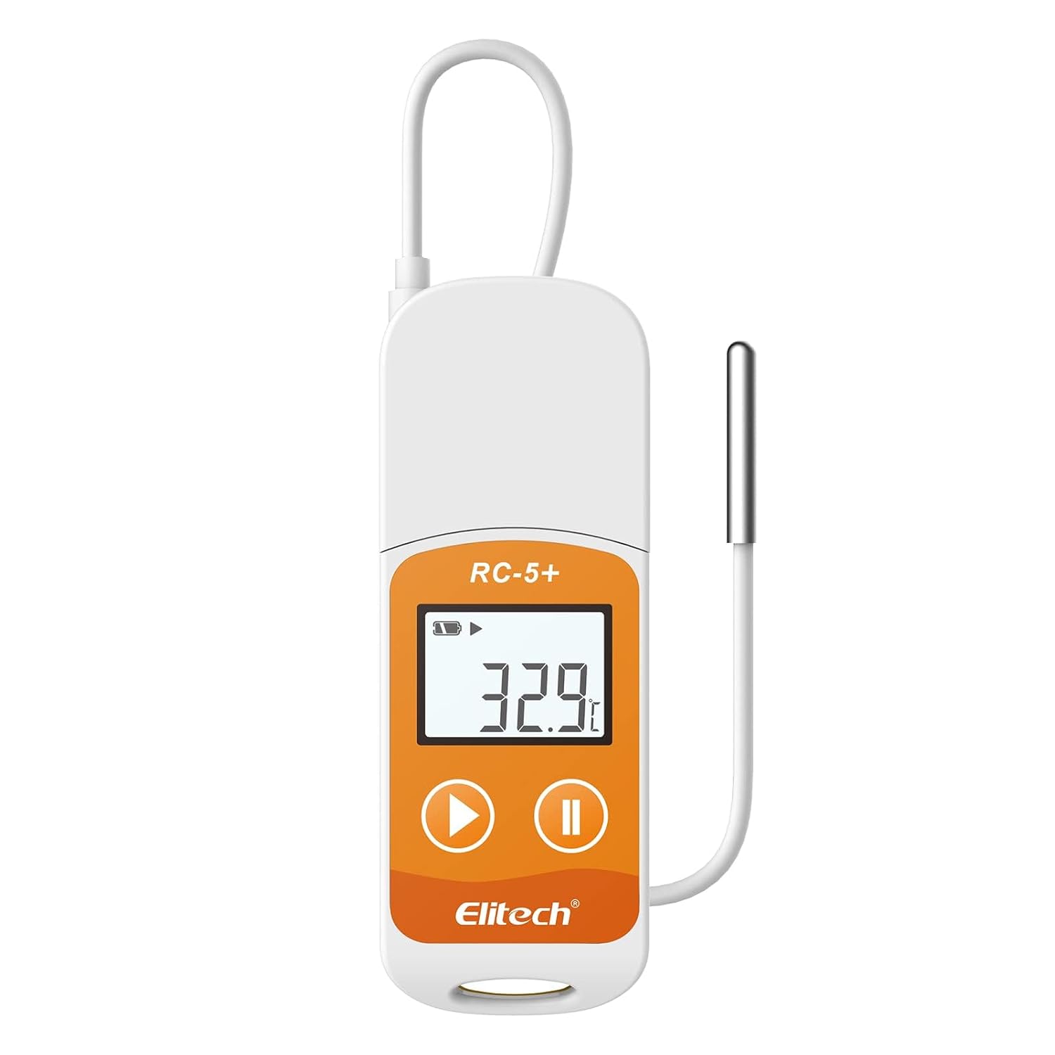 Elitech RC-5+ TE Digital PDF USB Temperature Data Logger Reusable Recorder Refrigerator Thermometer 32000 Points High Accuracy (Extra External Sensor)-50Pack