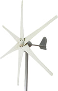 Small Vertical 6 Bladeswind Turbine Kit, 12V/24V/48V 3000W Vertical Turbine Generator with Controller for Terrace/Chalet (White)