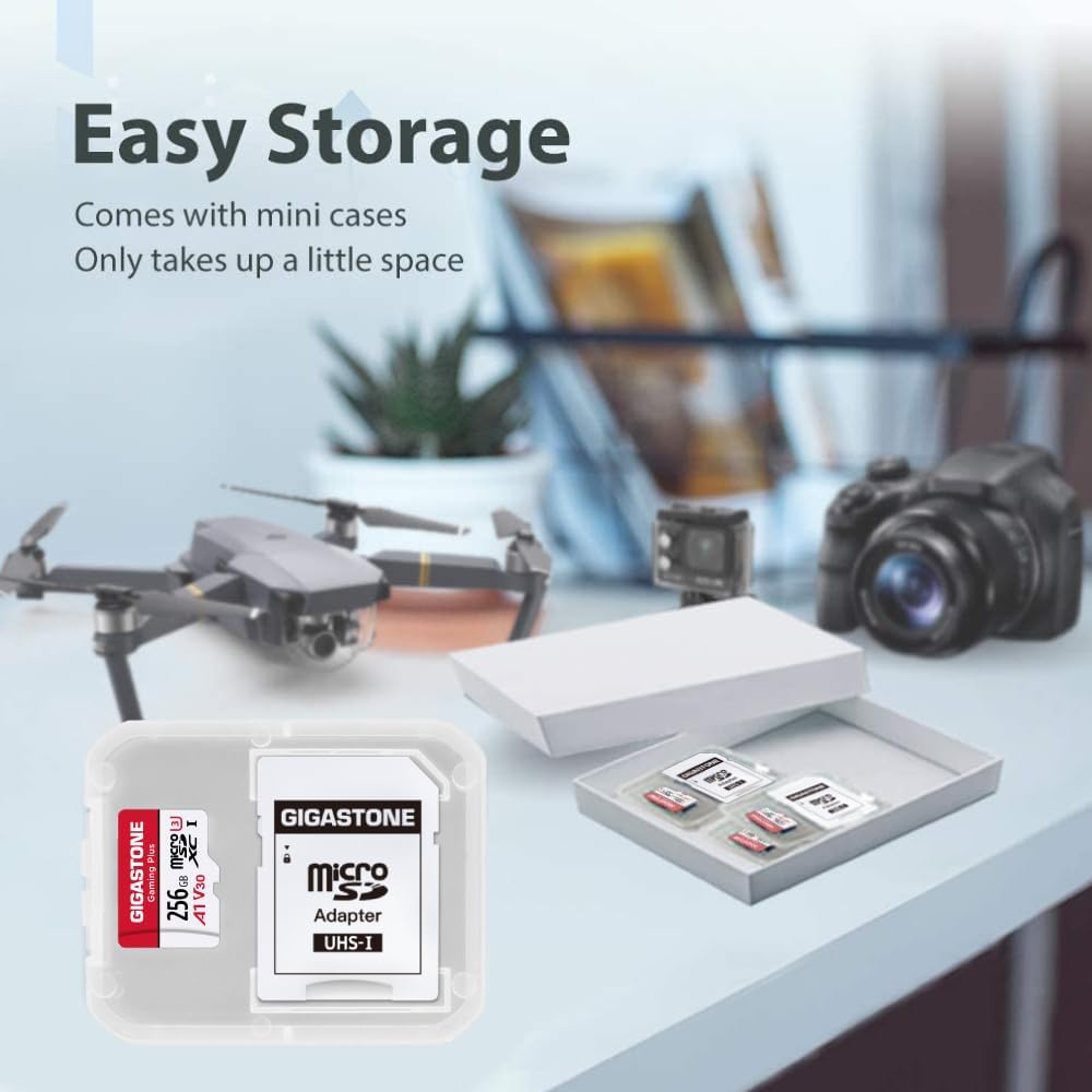 【for Switch 1 Only】 GIGASTONE 256GB Micro SD Card 5-Pack, Gaming Plus, Nintendo-Switch 1 Compatible, R/W 100/60MB/s, 4K Video Recording, Micro SDXC UHS-I A1 U3 Class 10, with Adapters