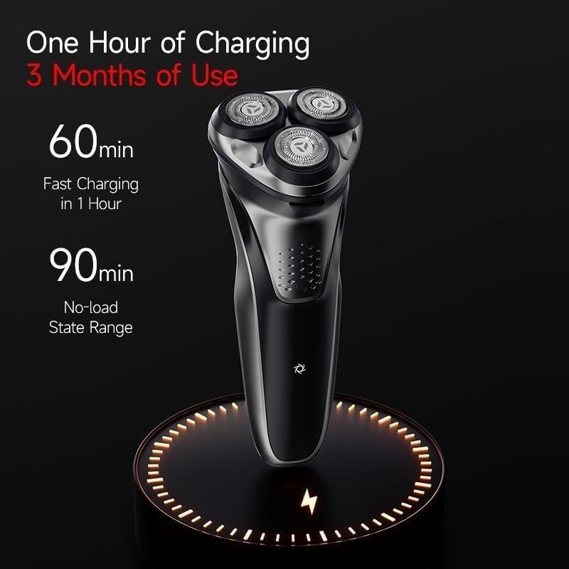 Electric Shavers for Men, Men's Electric Shaver IPX7 Full Body Waterproof 3 Floating Heads Rechargeable Face Shaving Machine