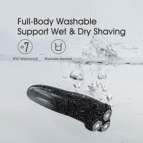Electric Razor for Men, Men Electric Shaver Razor LCD Power Display Rechargeable Electronic Razor IPX7 Waterproof Full Body Washable (Color : Add 2 Razor Head)