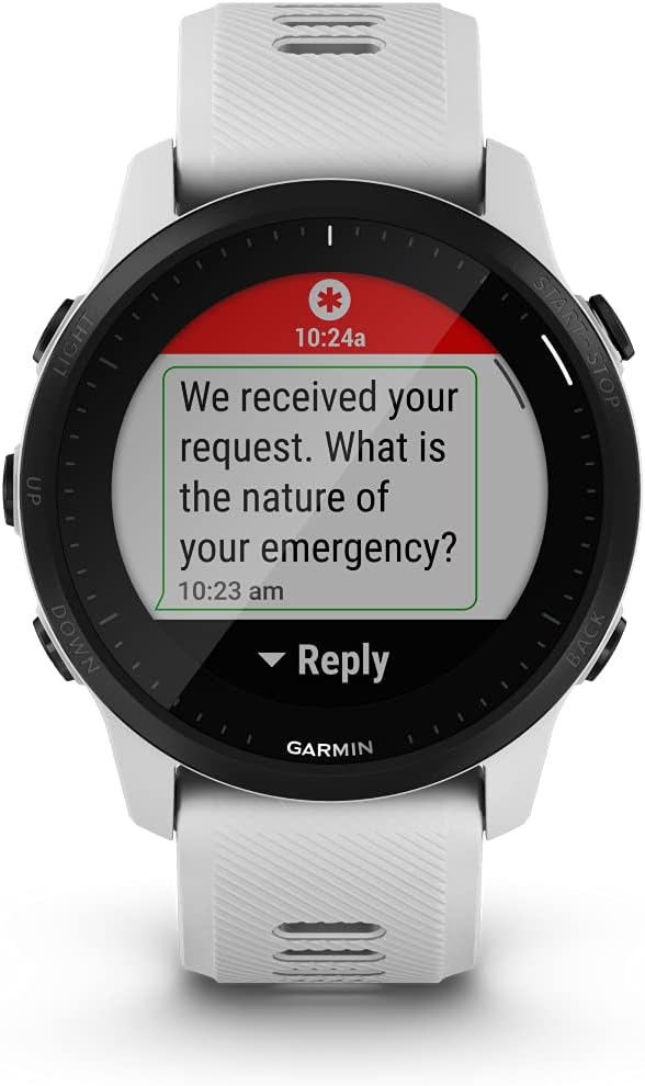 Garmin Forerunner 945 LTE Premium GPS Running/Triathlon Multisport 44 mm Smartwatch with LTE Connectivity, Whitestone White Earbuds Power Bundle