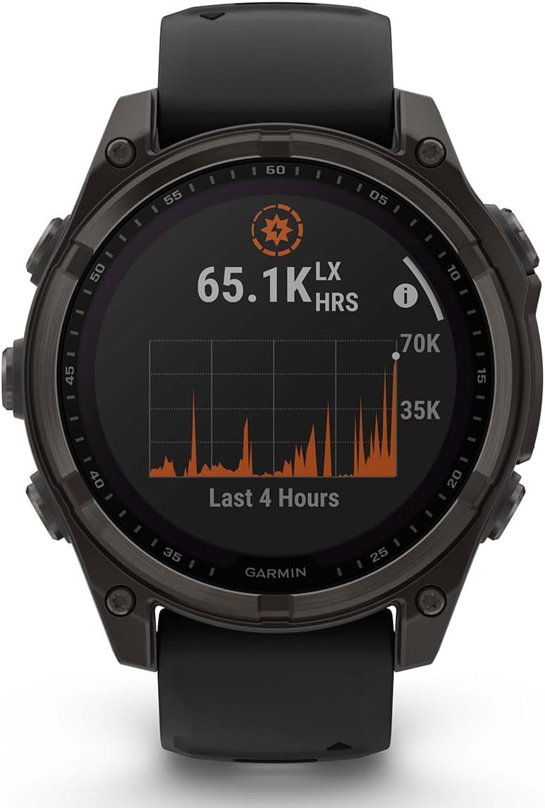 PlayBetter Garmin Fenix 8 Solar Sapphire (47mm, Carbon Gray DLC Titanium) Multisport GPS Smartwatch Bundle - 1.4' Touchscreen, Built-in LED Flashlight Wireless Running Earbuds