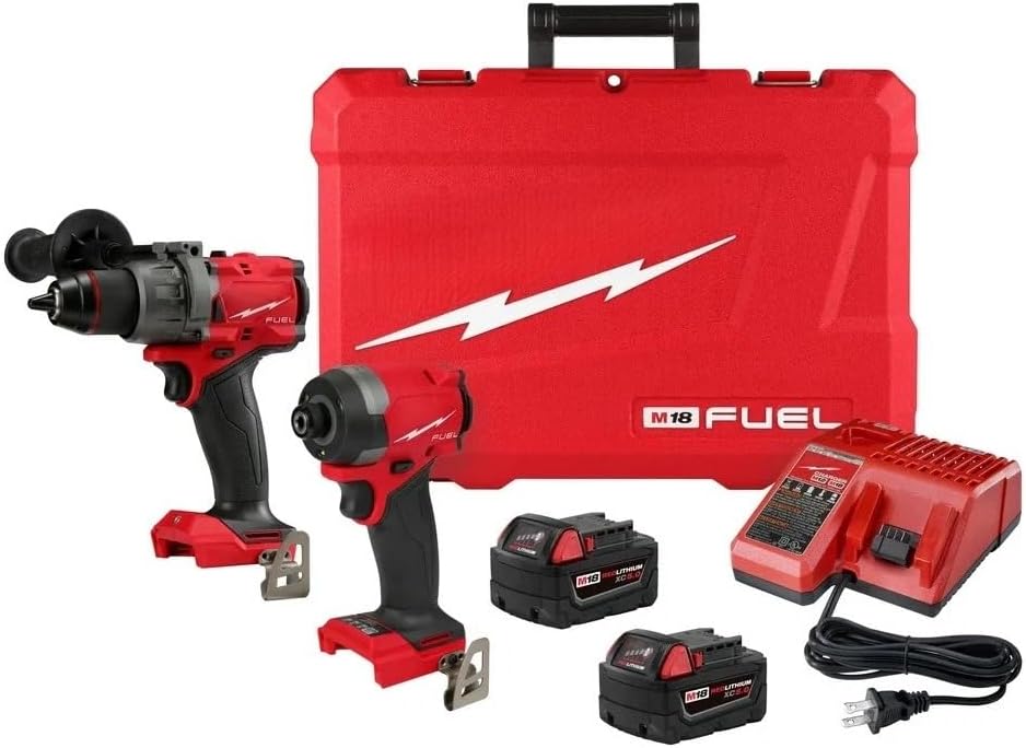 New 2 Tool Combo Kit 3697-22 for Milwaukee M18 18V 2904-20 Hammer Drill and 2953-20 hex Impact Driver Kit
