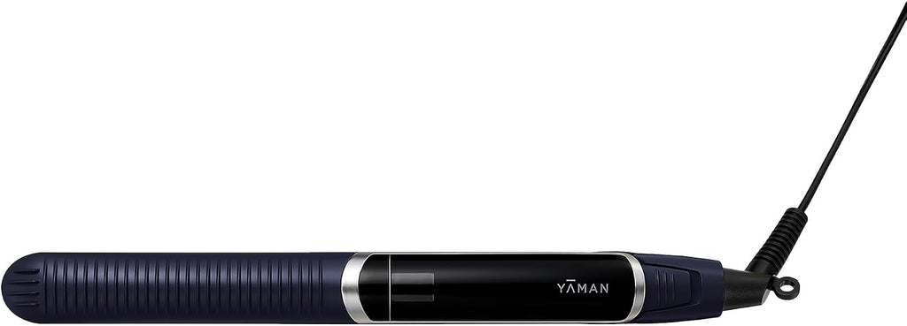 YA-MAN Spa Styler Straight + Wave Flat Iron Hair Straightener and Curler 2 in 1 - Advanced Japanese Technology, Dual Voltage, Titanium Tourmaline Plates with Red Light Therapy, 5 Heat Settings (Navy)